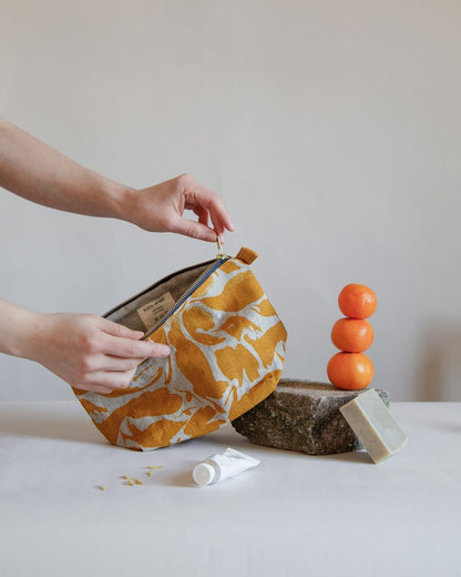 Linen toiletry bag