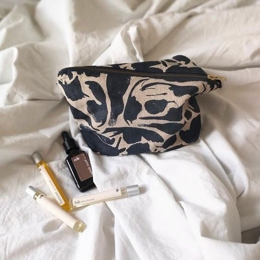 Linen toiletry bag