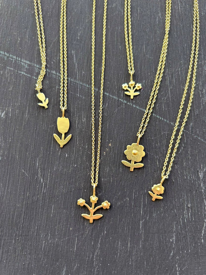 Gold Flower Necklace (Small)