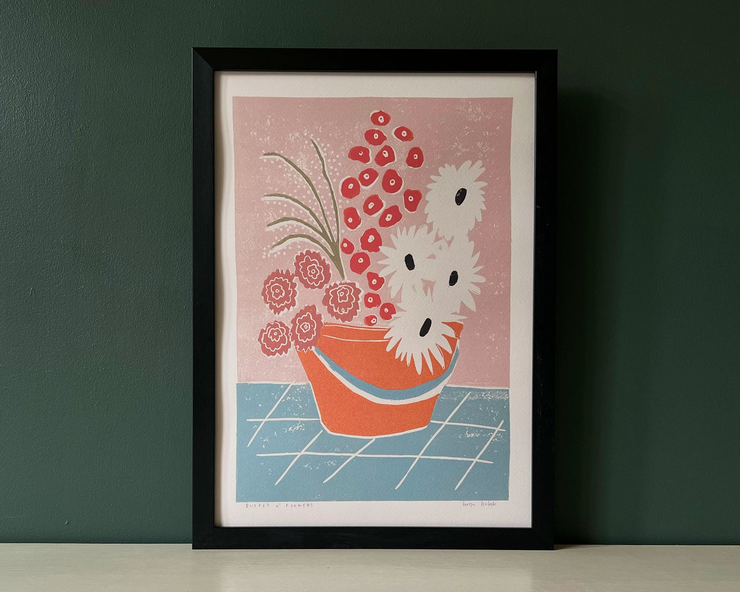 Bucket of Flowers Art Print